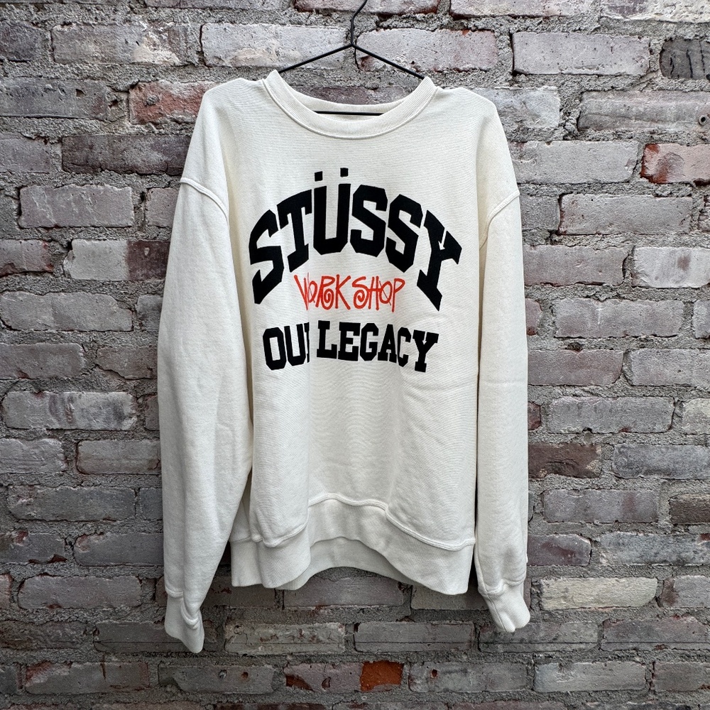 Stussy X Our Legacy Work Shop Collegiate Pigment Dyed Crew 'Natural